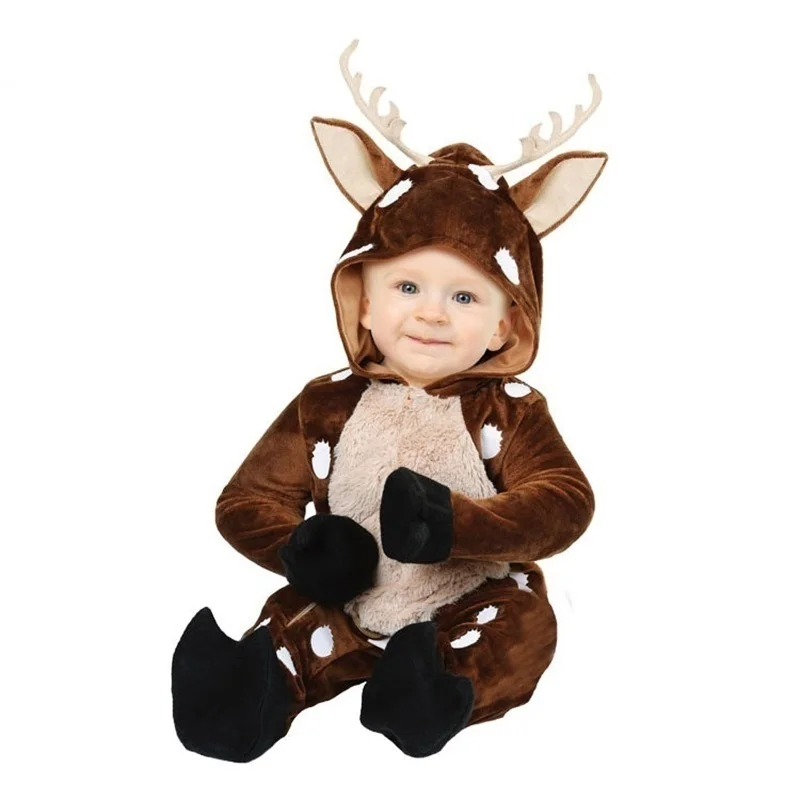 

Baby Toddler Cartoon Christmas Deer Costume Reindeer Rompers Kids Party Role Play Dress Up Outfit Halloween Cosplay Costume