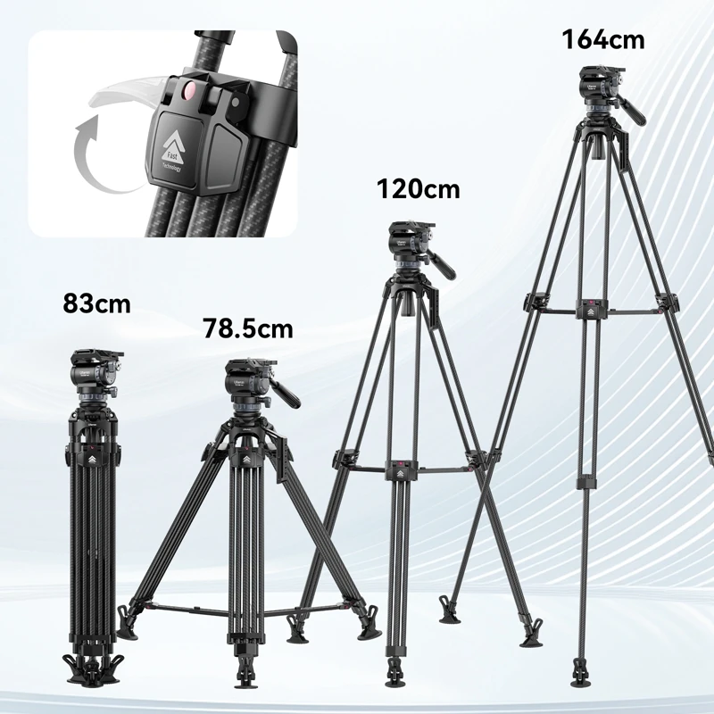 Ulanzi Video Fast Heavy Duty Carbon Fiber/Aluminum Tripod 10KG Load Capacity for Outdoor Photograph Professional Camera Tripod
