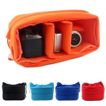 Borsa per inserto per fotocamera Borsa imbottita per partizione antiurto in velluto Custodia protettiva per obiettivo per fotocamera Borsa morbida per fotocamere DSLR Canon Nikon Sony