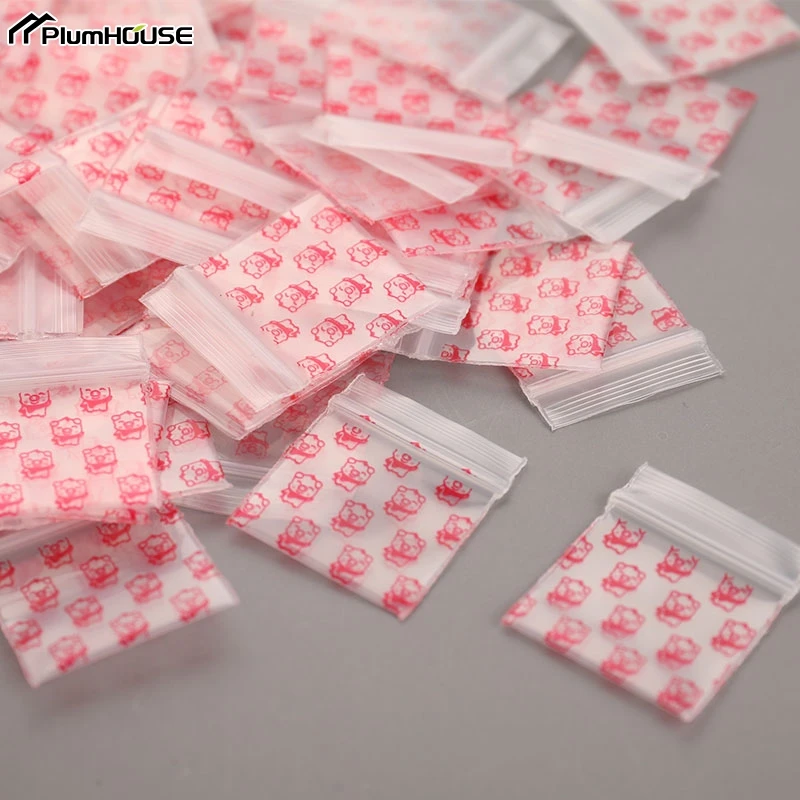 

100Pcs Mini Ziplock Bag Small Plastic Packaging Bags Nuts Coins Pill Zipper Bag Reclosable Transparent Jewelry Storage