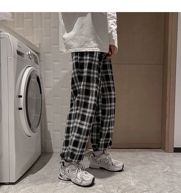 Zongke Plaid Harem Pants Men Fashion Chinese Size 3XL Japanese Streetwear Men Pants Work Leggings 2022 Spring New Arrivals khaki jeans