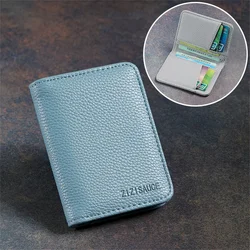 Portable Leather Card Holder and Organizer (Light blue)