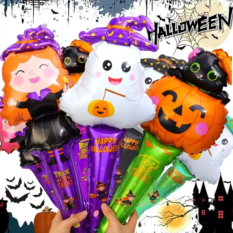 Halloween Ballon Kürbis Geist Hexe aufblasbare Folie Ballon Kind Geschenke Handheld Ballon Halloween Party Dekoration liefert – Detail 4