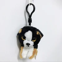 9cm Ty Beanie Big Eyes Small Pendant Keychain Clips Mini Stuffed Plush Toy Animals Doll  Black Dog Roscoe Children Gifts 1
