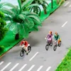 1pc/2pcs/6pcs Ho Scale 1:87 Miniature Cyclist Rider Figures Model ABS Painted People Architecture Building Layout Random Types 6