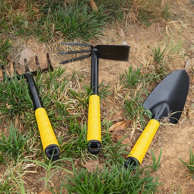 Deli Gardening Tool Sets Shovel Hoe Harrow 1/3/4 Pcs with PP Coated Handle,Garden Lawn Farmland Transplant Gardening Bonsai Tool 6