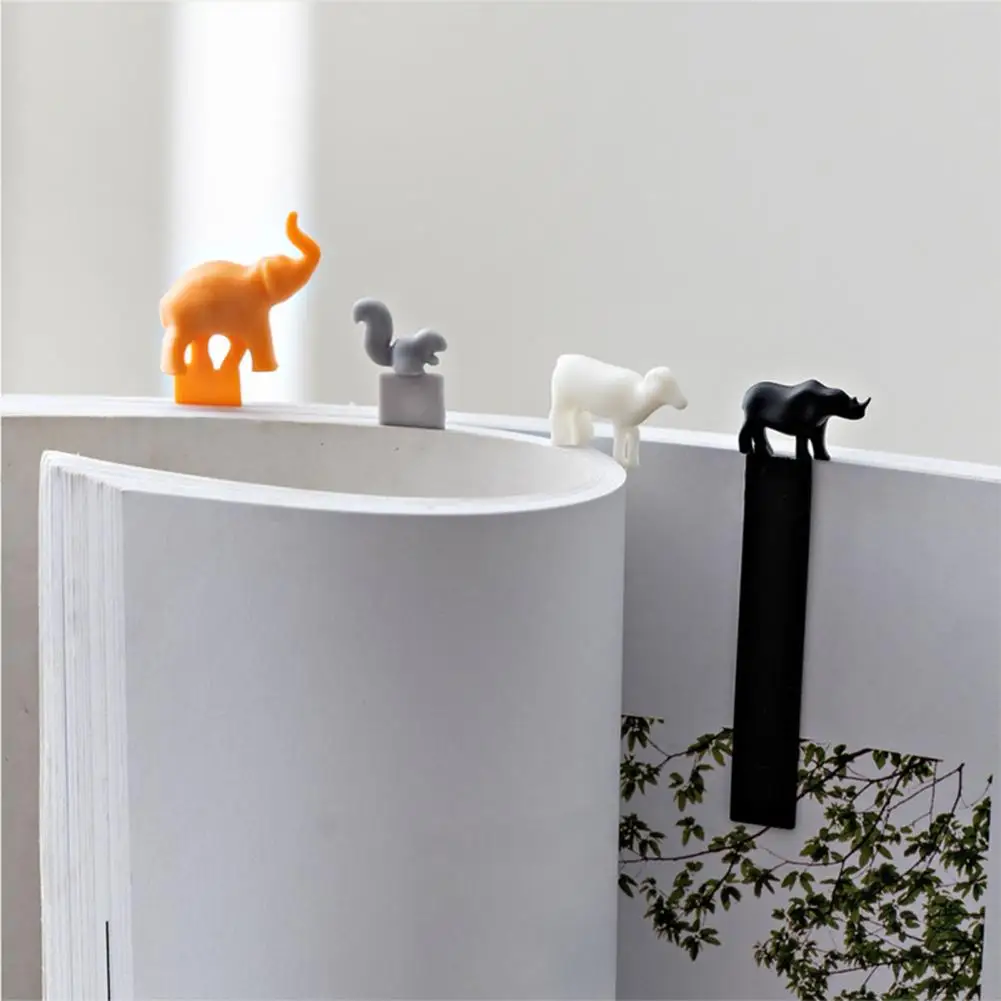 

5Pcs Bookmark Reading Page Book Clip Cartoon Animal Bookmarks Cute Rubber Book Paging Marker to Locate Reading Progress