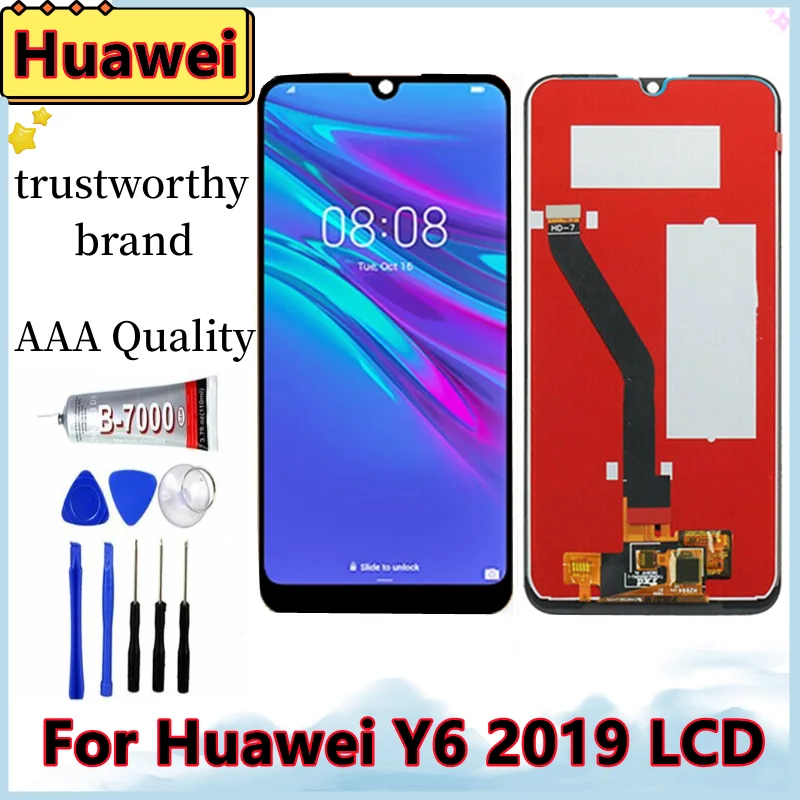 6.09" For Huawei Y6 2019 LCD Honor 8A Display JAT-LX1 Touch Screen For ...