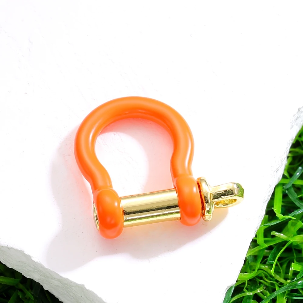 Juya handgefertigte dekorative bunte Emaille-U-förmige Anhängerverschlüsse, Schraubbolzen, Karabinerverschlüsse, Zubehör für die DIY-Schmuckherstellung – Detail 12