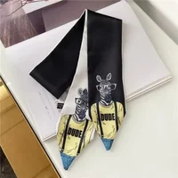 New Style Decoration Women's Printed Animal style Scarf Business Europe And America Small Neckerchief Silk Scarves skinny scarf 4