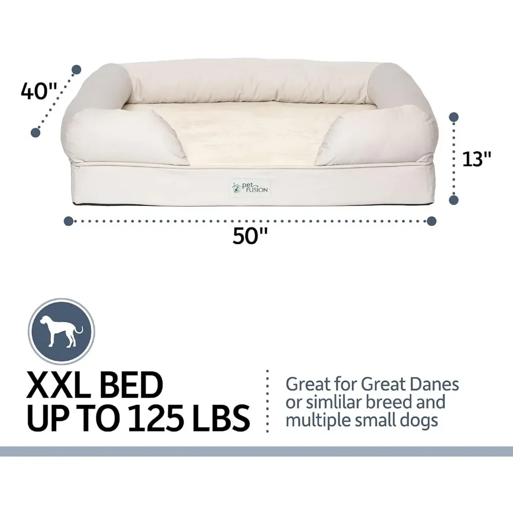 Multiple Sizes and Colors Bed for Dog Medium Firmness Pillow YKK Zippers Orthopedic Memory Foam Waterproof Liner Large Dogs Mat