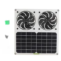 Solar Panel Powered Fan 12inch Waterproof Dual Fan 100W Solar Exhaust Fan for Chicken House Greenhouse 1
