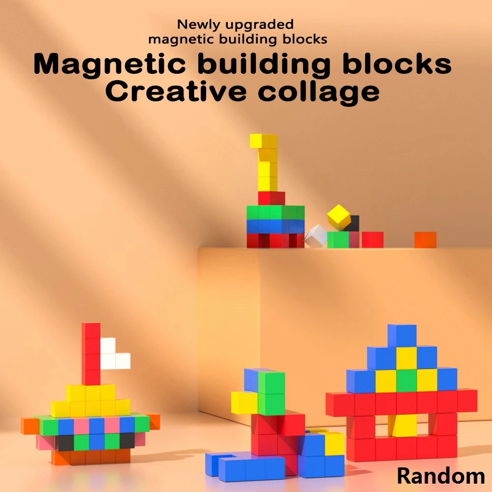 Magnetic cube tile children's toys magnetic modeling building toys for toddlers preschool learning sensory Montessori toys Magnetic Puzzle Toys Puzzle Toys