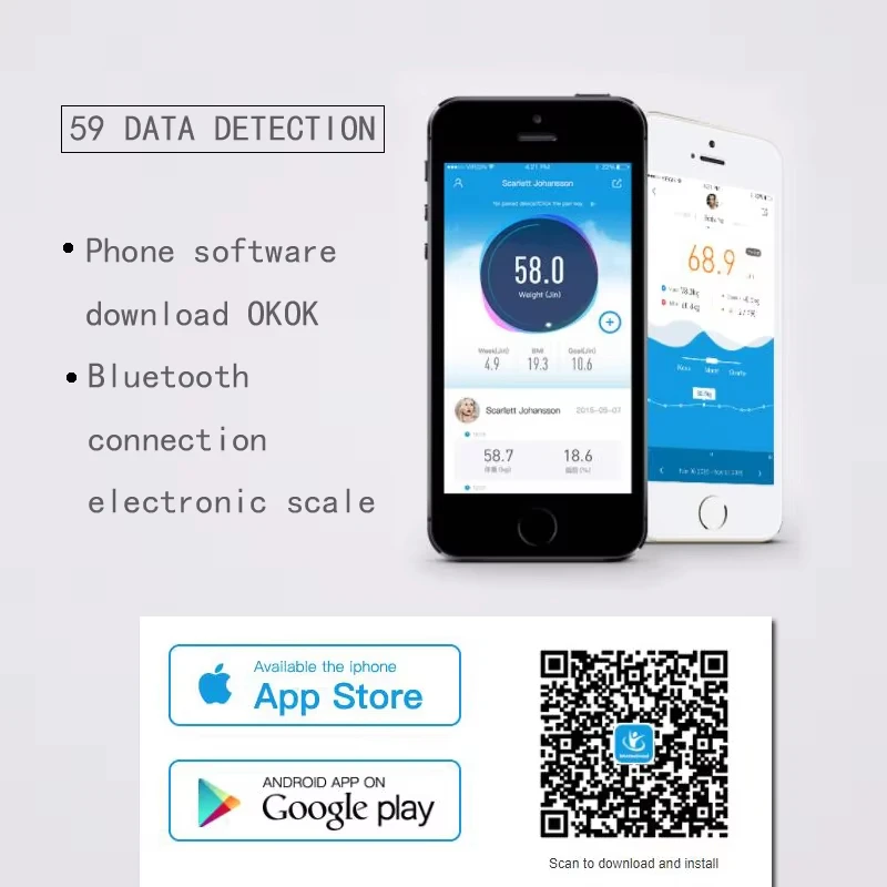 Body Fat Scale Smart Wireless Digital Bathroom Analyzer