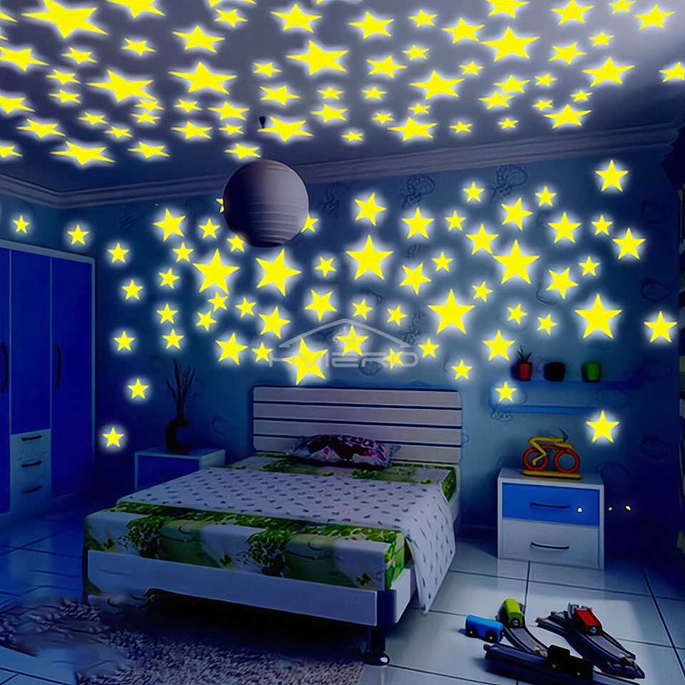 BEBUSINGOTO 435 Adesivi Murali Luminosi A Forma Di Stelle, Punti E Luna Per Camera Da Letto Ragazzi Ragazze Cameretta Dei Bambini Rosa 87155179