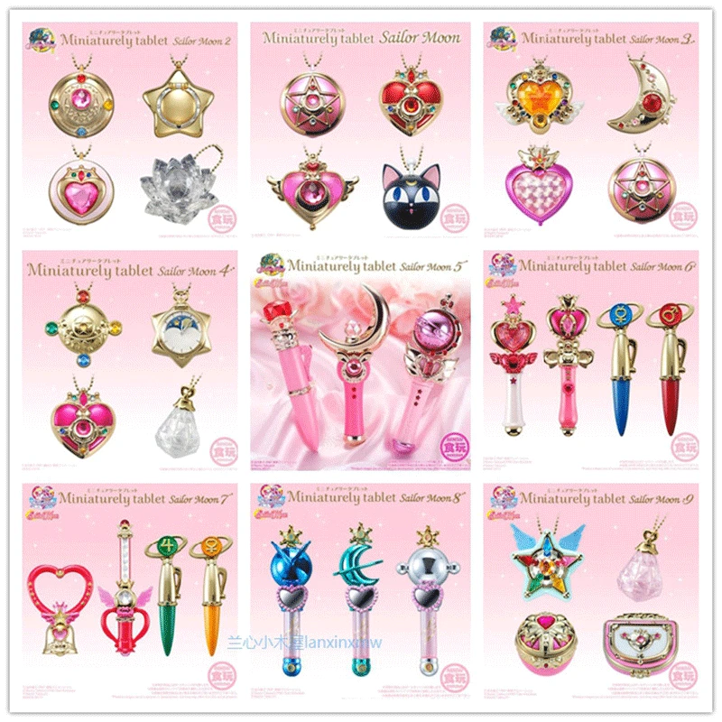 Bandai Sailor Moon Mini Changer Box Egg Changer Mirror Changer Pen Candy Box Ciondolo Action Figure Toys