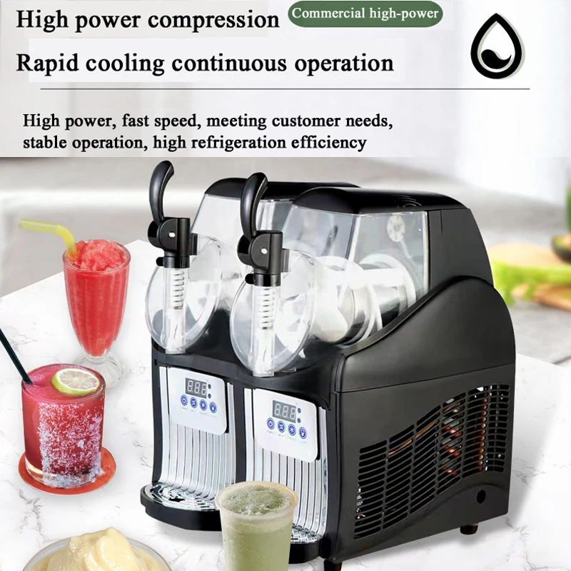 2 Tanks Commercial Ice-Cool Juice Smoothie Slush Maker Frozen Beverage Cold Drink Dispenser Vending Machine For Home 6