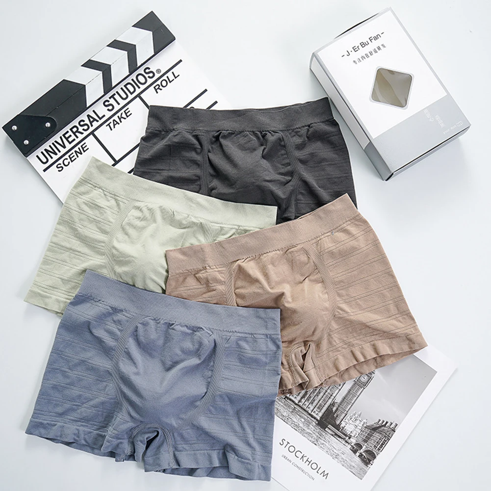 

Mens Mid Waist Boxer Briefs Sport Long Boxer Trunks Shorts Male Breathable Underwear Solid Soft Underpants Comfortable Panites