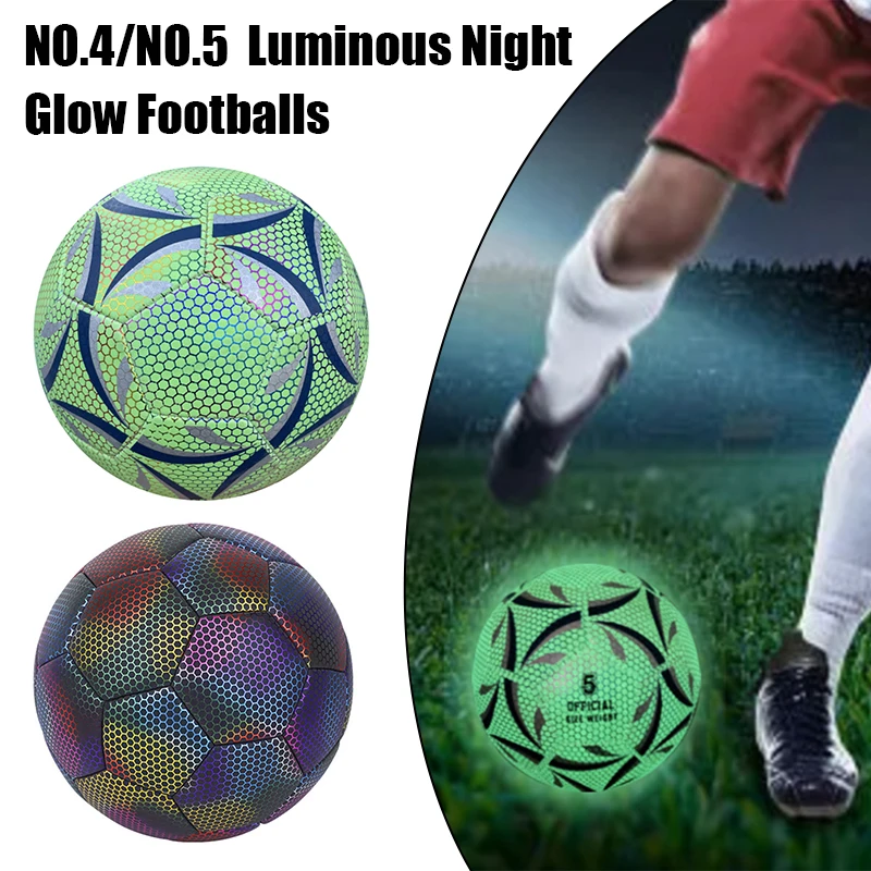 2023 Nouveau style Lumineux Football Ball Réfléchissant Night Glow Football  Taille 4 5 Pu Antidérapant Ballons Adulte Enfant Entraînement Futbol