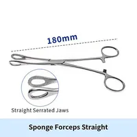 Stainless Steel Veterinary Sponge Forceps (Straight/Curved) 4