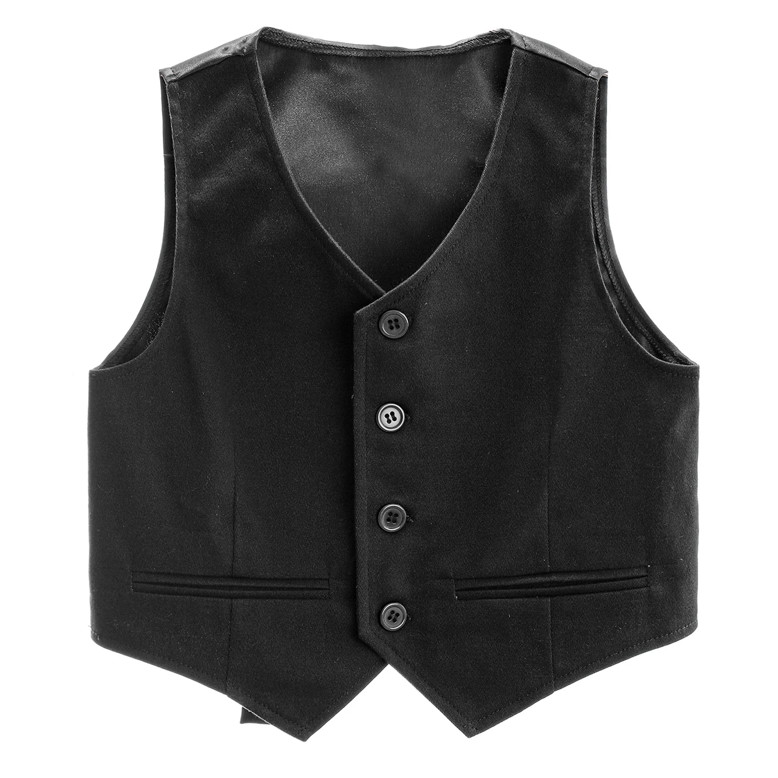 Kids Boys Gentleman Vest for Boys Formal Suit Vest Wedding Pageant Waistcoat Children's Catwalk Host Performance Fashion