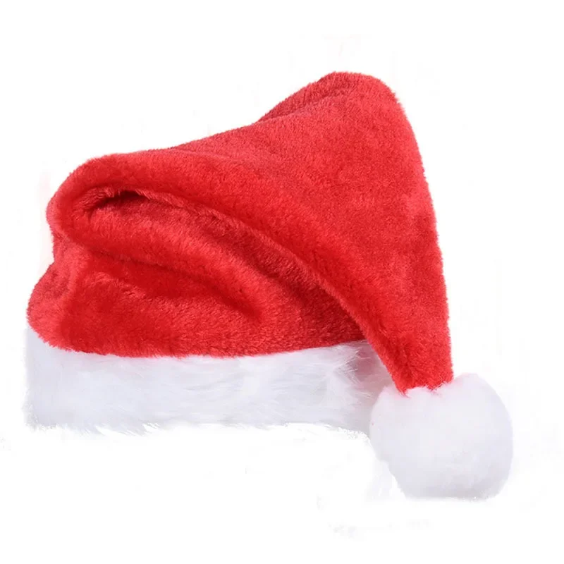 Unisex Velvet Christmas Hat Thickening Suitable for Christmas New Year Party Supplies Adult Child