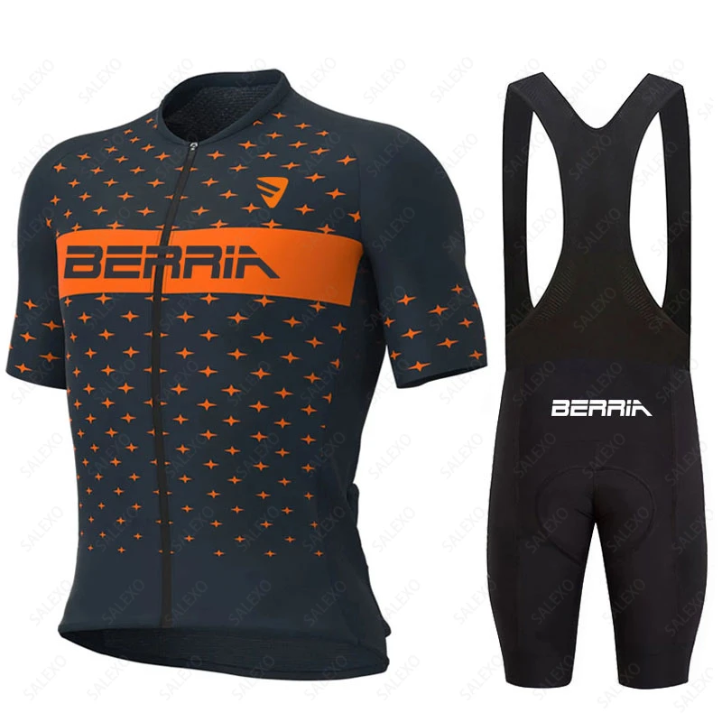 BERRIA Summer Cycling Jersey Set Men New Breathable MTB Cycling Clothing Mountain Bike Wear Clothes Maillot Ropa Ciclismo Hombre