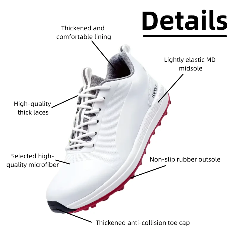 Golf Shoes Men - Waterproof Outdoor Sport Sneakers with Anti-Slip Sole Lightweight Breathable Upper for Beginners Leisure Sports