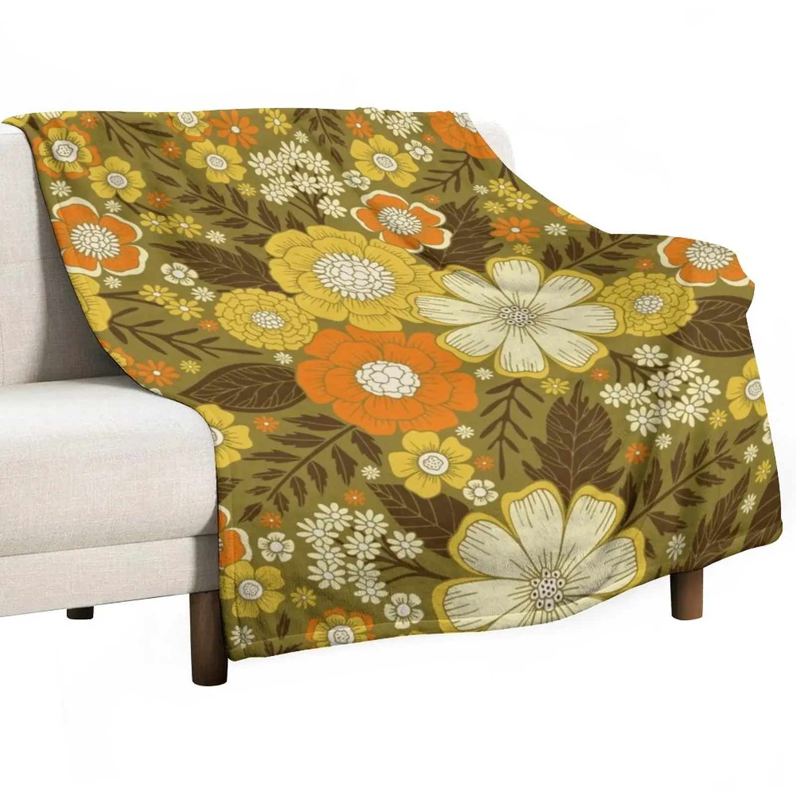 

1970s Retro/Vintage Floral Pattern Throw Blanket Cute Blanket Plaid Nap Blanket Blanket For Decorative Sofa