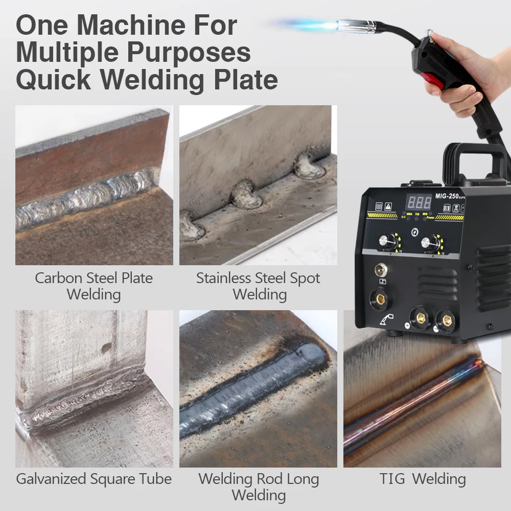 3 In 1 Mig MMA TIG Non Gas Welding Machine 250 Super 220V Welding Equipment Intelligent Adjustment IGBT Inverter Welder,welding welders