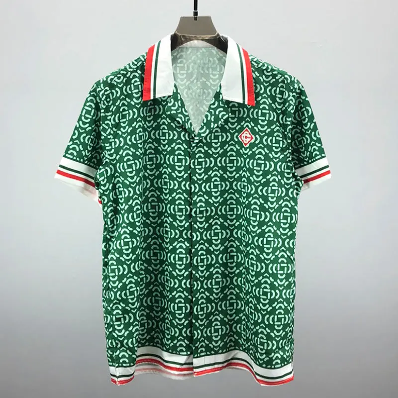 

Рубашка с абстрактной надписью и контрастным принтом, праздничное Повседневное платье с коротким рукавом, блузка, одежда, Гавайские рубашки, узкая модная сорочка для мужчин