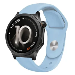 Soft Silicone Sports Strap, Breathable and Comfortable, 18/20/22mm for OPPO Watch X3 mini (Light blue)