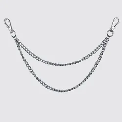 Punk Metal Fashion Waist Chain Pendant - Hip-hop Style Accessory (Silver)