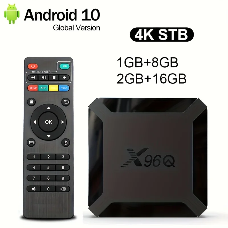 Per Android10 X96Q Smart Tv Box Allwinner H313 Quad Core Cpu Streaming Media Player 4K 2.4G Wifi Eu Plug Porta Tv
