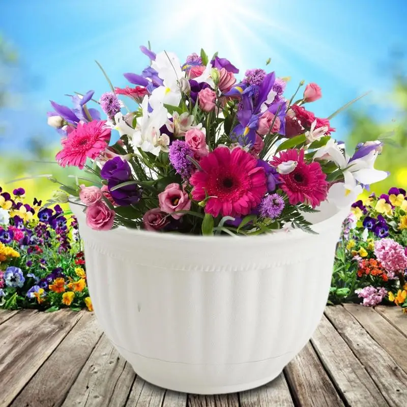 Flueyer - 4 vasi da appendere in ferro da stiro, vasi da giardino, vasi da balcone con gancio rimovibile, ganci per vasi da fiori, per ringhiere, giardino, decorazione per la casa