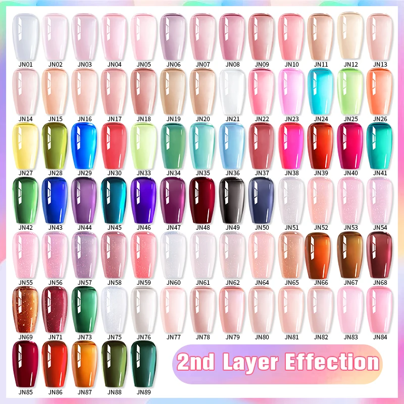 BORN PRETTY Sheer Nude Pink Jelly Gel Nail Polish 10ml Natural Milky White Translucent Color Need UV Light Cure Gel Polish 6