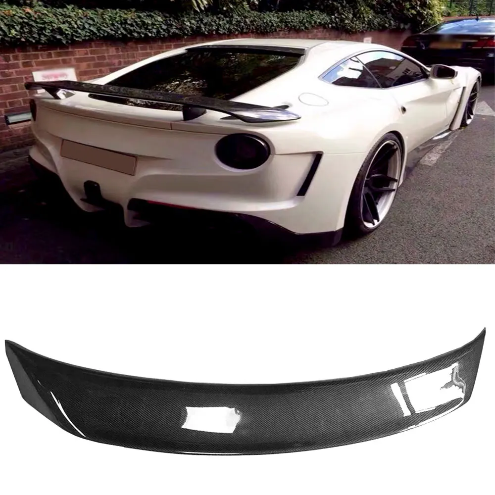 

Carbon Fiber Rear Bumper Lip Chin Spoiler Wing Decoration for Ferrari F12 Berlinetta 2013-2016 FRP black Skirts Auto Car stylimg