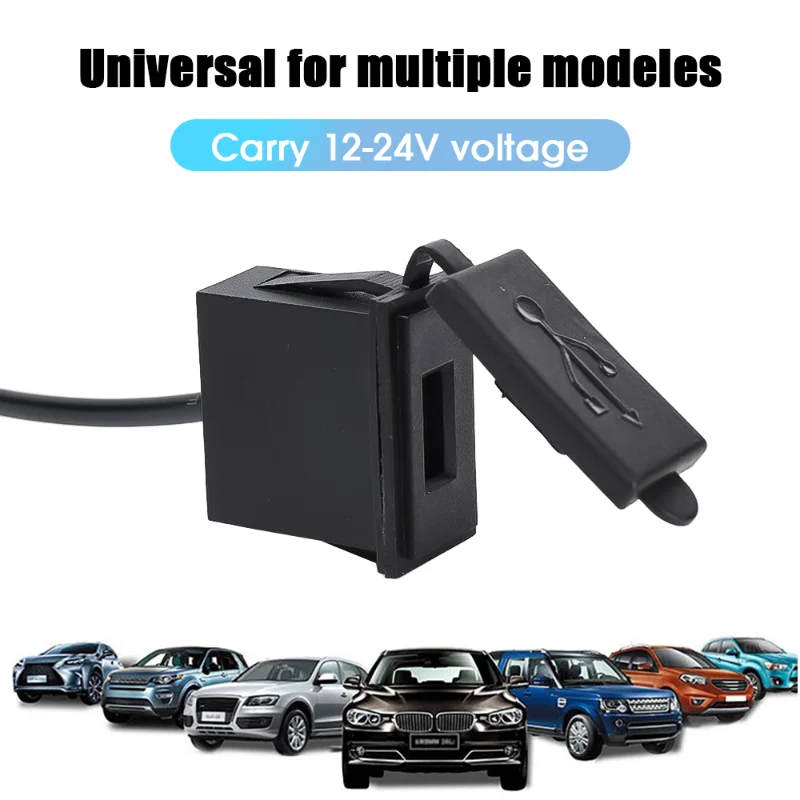 

Car 5V 2.4A Single USB Charger Socket Power Adapter Square Shape Waterproof Accessories Car Motorcycle Boat RV Charger 12V/24V