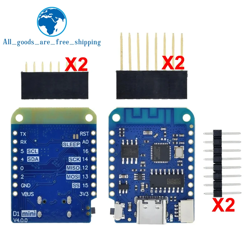 TYPE-C usb wemos d1 mini v4.0.0 wifi internet of things board basiert esp8266 4mb micro python nodemcu arduino kompatibel
