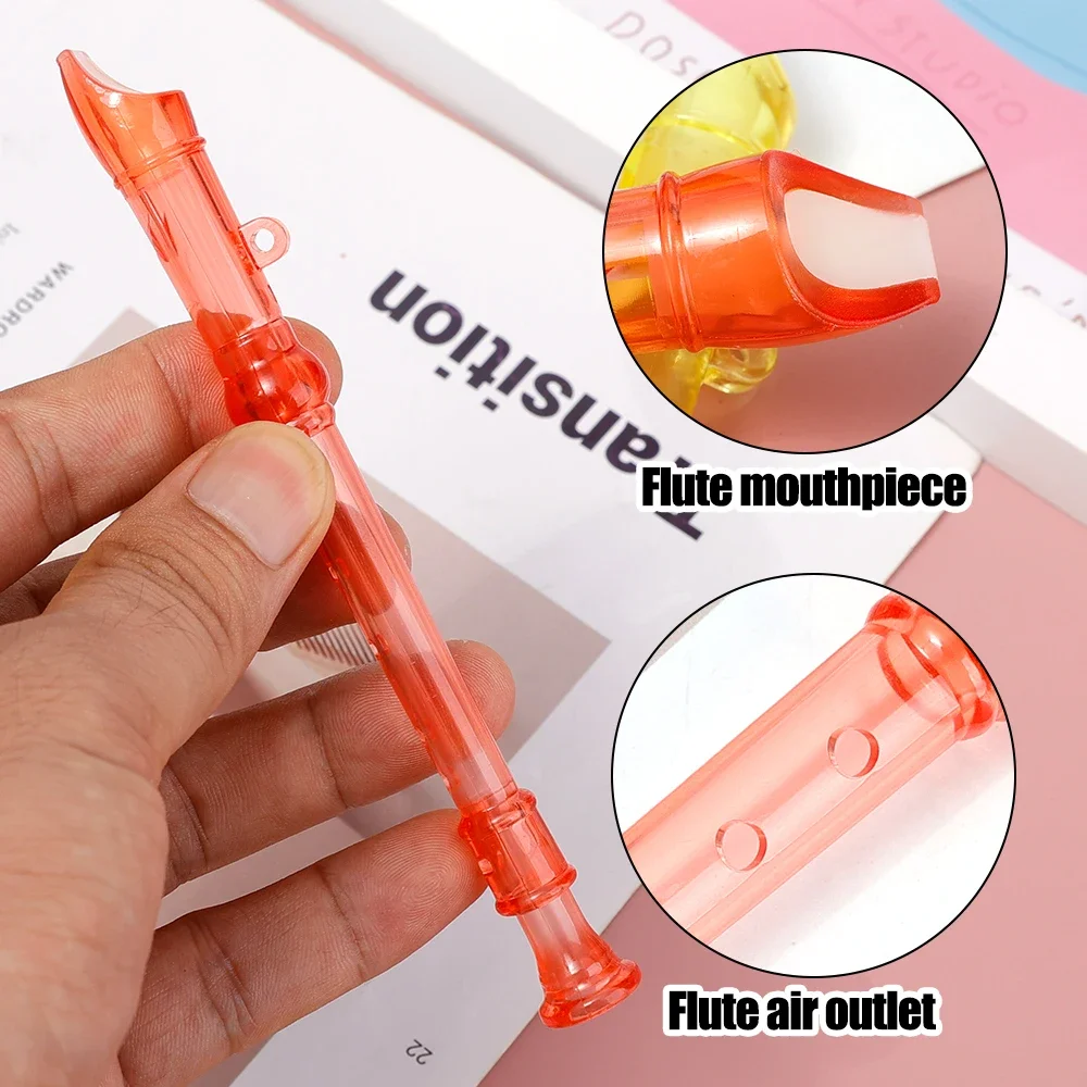 5Pcs Colorful Plastic Six-hole Recorder Musical Instrument Toys Kids Musical Sense Training Birthday Party Game Props Gifts