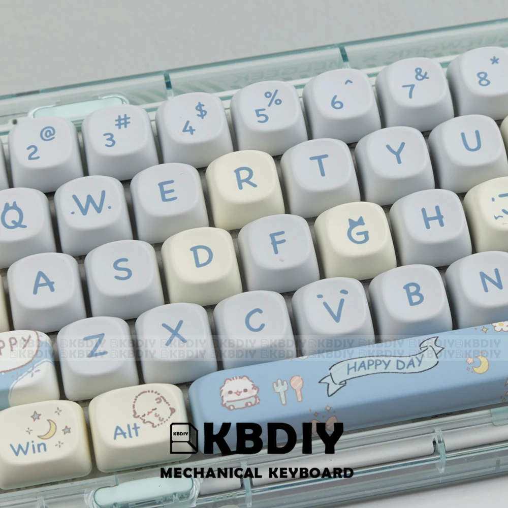 KBDiy 144Keys/Set MAC Keycap MOA Profile Cute Cat Theme Anime PBT DYE-SUB Keyboard Keycaps Customize MX Blue for 64/87/980