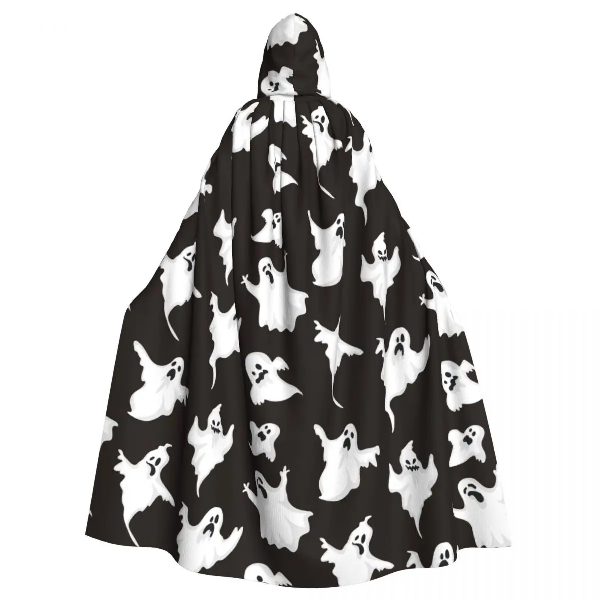 

Adult Vampire Cape Hooded Robe Halloween Ghost Pattern Halloween Cloak Full Length Cosplay