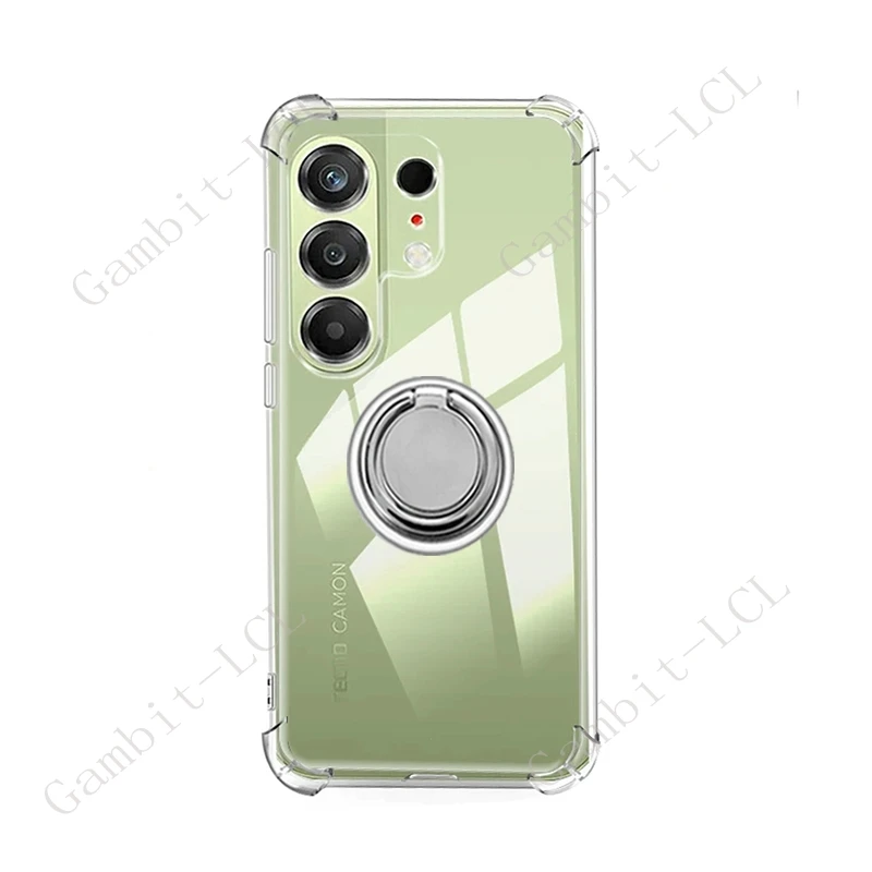 Enhanced Ring Holder Bracket Phone Case with TPU Soft Cover