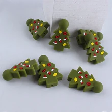 

23*33mm 5pc/lot Silicone Christmas Tree Beads Baby Teething Pacifier Chains Accessories Safe Food Grade Nursing Chewing BPA Free