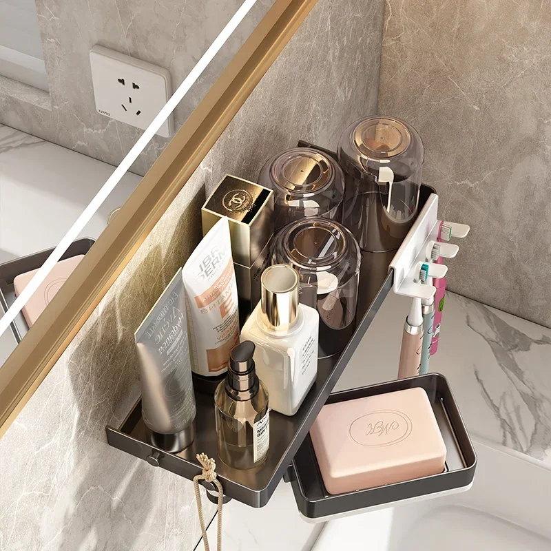 ~Toothbrush Rack Punch-Free Toilet Cup Storage Cup Holder Tooth Mug Electric Toothbrush Holder Wall-Mounted