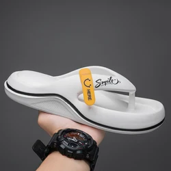Men's Summer Thong Sandals - Thick Sole, Non - Slip EVA Slide Slippers - 44 - 45 (White)