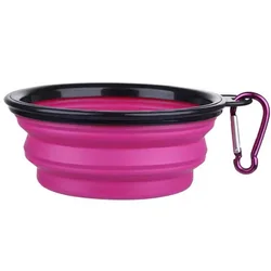 Collapsible Large Silicone Pet Travel Bowl - Portable Food and Water Container - 650ml (PurPle)