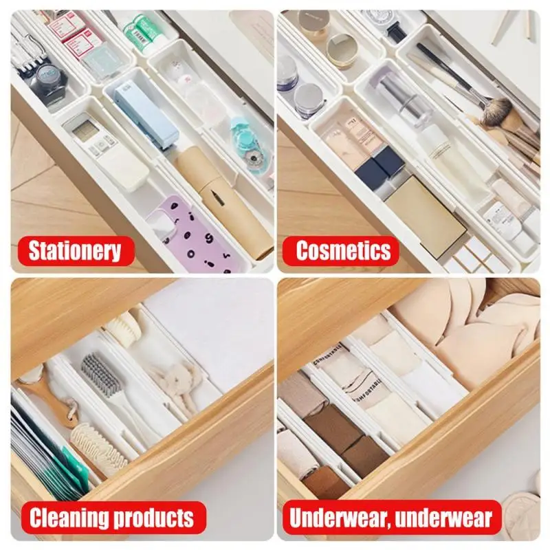 Organiseur De Couverts Extensible Pour Tiroir De Cuisine - 4 Compartiments - Pieds Antidérapants