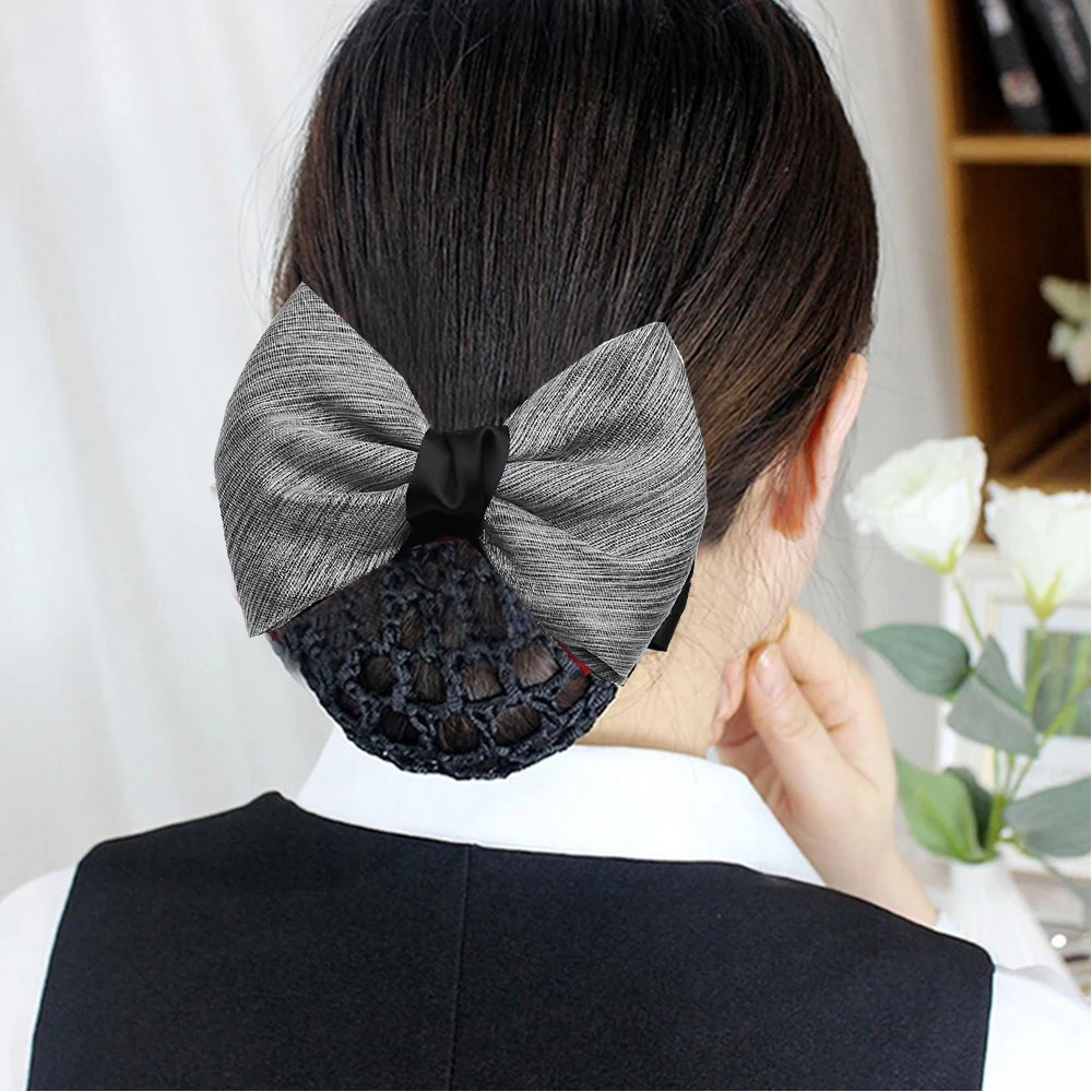 Vrouwen Strik Haarnetje Barrette Lint Strik Haarclip Knot Snood Haargrepen Kantoor Dame Stewardess Haarspeld Haar Accessories