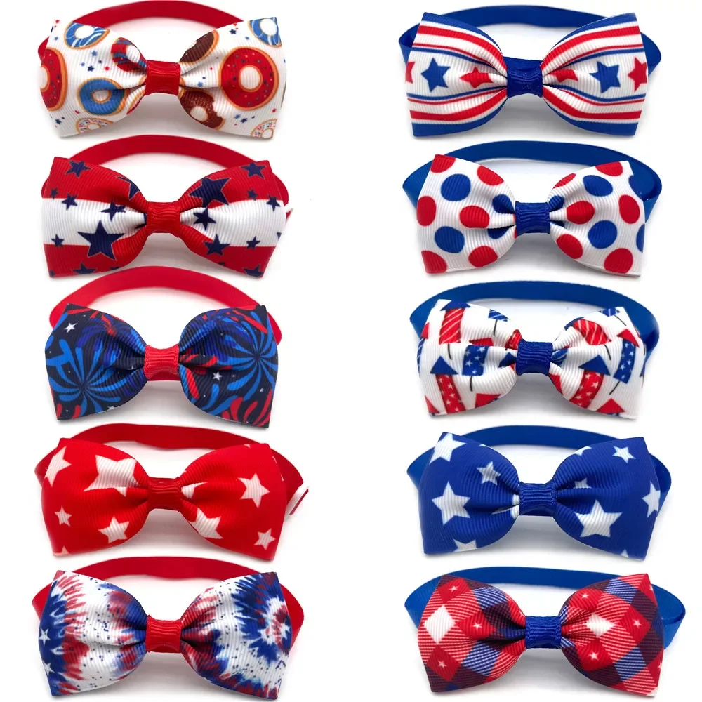30/50 Pz Il 4 Luglio Pet Dog Papillon American Independence Days Dog Puppy Bowties Holiday Dog Grooming Products Forniture